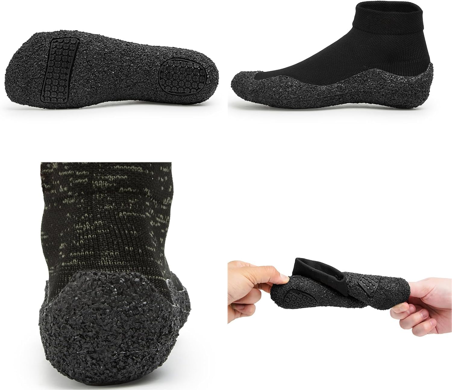Wasserschuhe für Herren und Damen, minimalistische Barfuß-Sportsocken, rutschfeste Aqua-Schuhe, Skinners-Schwimm-Turnschuhe, Fitness-Schuhe, leicht, Ultra-tragbar, Schwarz, 39