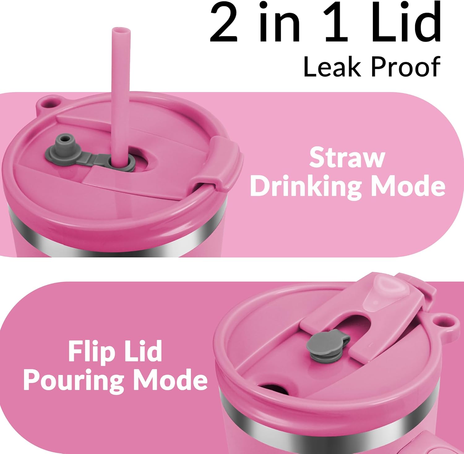 WETOWETO 40oz Tumbler with Handle and Lid | 100% Leakproof Insulated Stainless Steel Travel Mug | Keeps Cold 34Hrs/Hot 10Hrs | Dishwasher Safe, Fits Car Cup Holder (Lilac Color) - Image 6