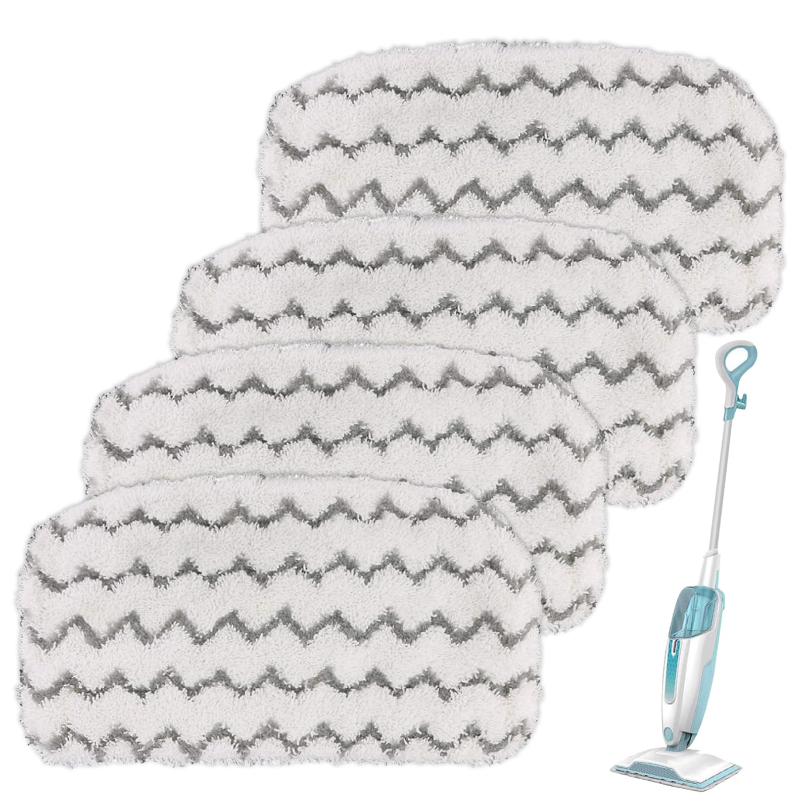 4PCS Washable Mop Pads Compatible with Shark Steam Mop S1000UK S2001UK S1000A S1000C S1000WM, Replacement Dirt Grip Absorbing Pads