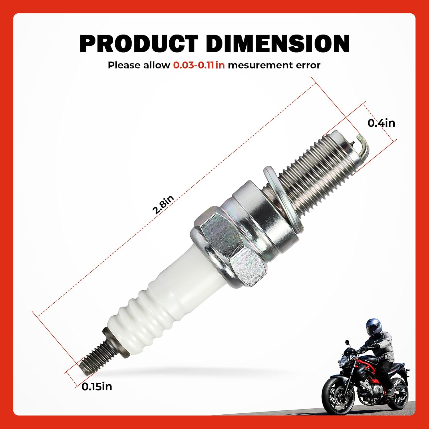 4Pcs Iridium Spark Plug for Suzuki GSX-R600 GSX-R750 GSX-R1000 GSX-S750 GSX-S1000 GSX1300 R/BK/BKA SFV650 DL650 AN400 2007-2024 CR9EIA-9 09482-00558