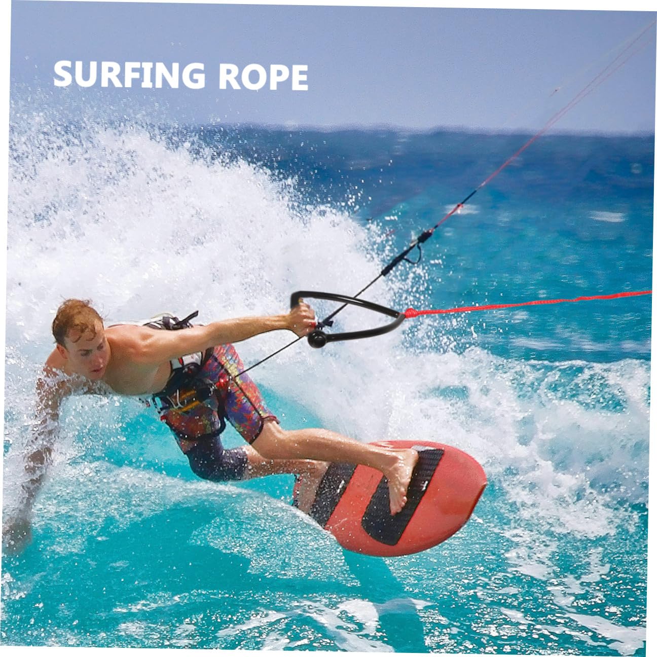 WOONEKY Cuerda de Wakeboard Resistente Rayos UV para Esquí Acuático Material PP, Cuerda Portátil Multifuncional para Deportes Acuáticos y Tubing