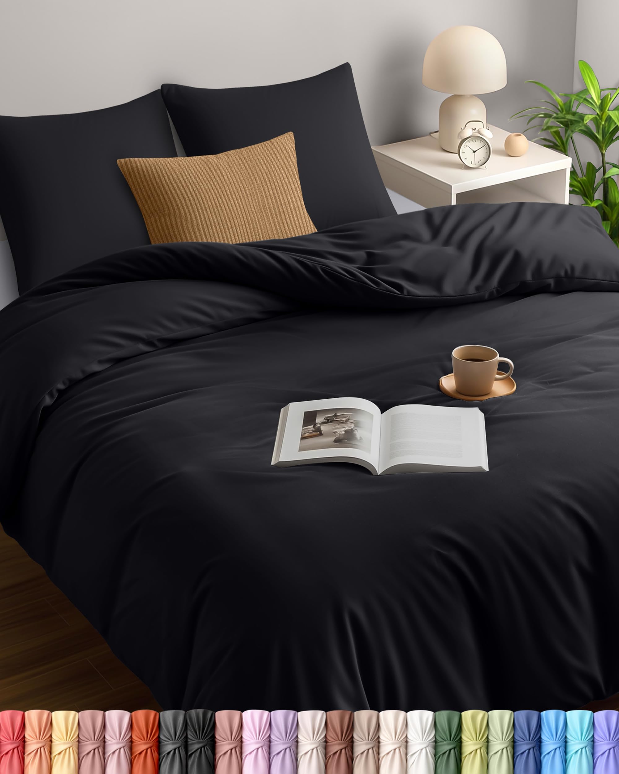 Parure de lit 220 x 240 cm noire pour transformer l'ambiance de votre chambre