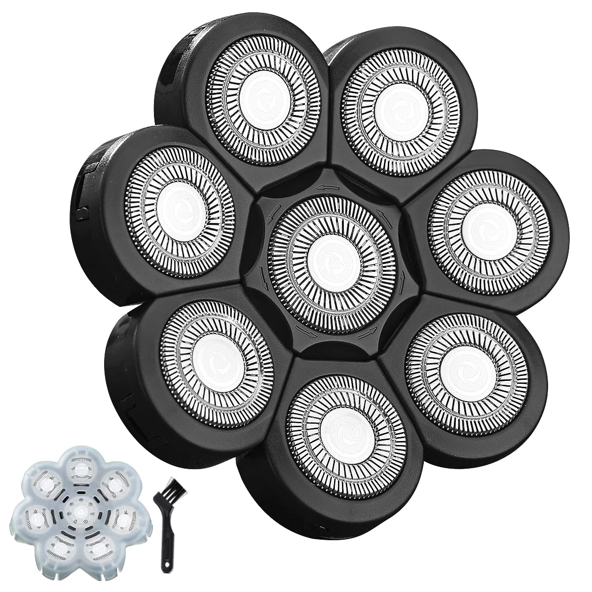 VRMETA Head Shaver Replacement Heads Floating Shaver Blades 8D Sharp Stainless Steel Men's Electric Shaver Replacement Heads for Electric Rotary