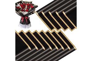 SYOGUA Flower Wrapping Paper Black and Gold for Floral Bouquet