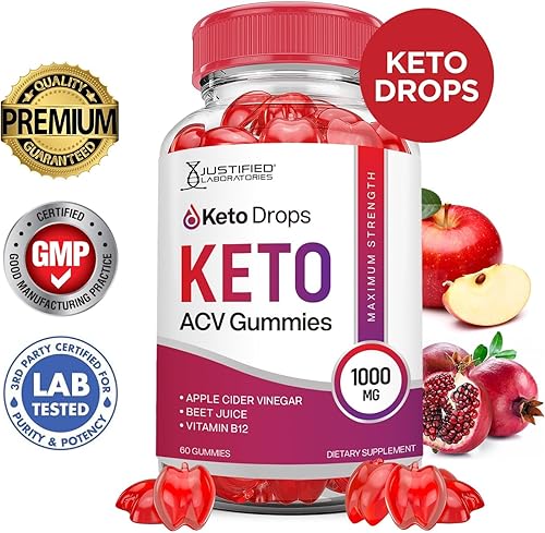 Miniatura 3 de Keto Drops Keto ACV Gomitas de fórmula avanzada de 1000 mg Keto Drops Keto Gomitas de vinagre de sidra de manzana formulado con jugo de granada y