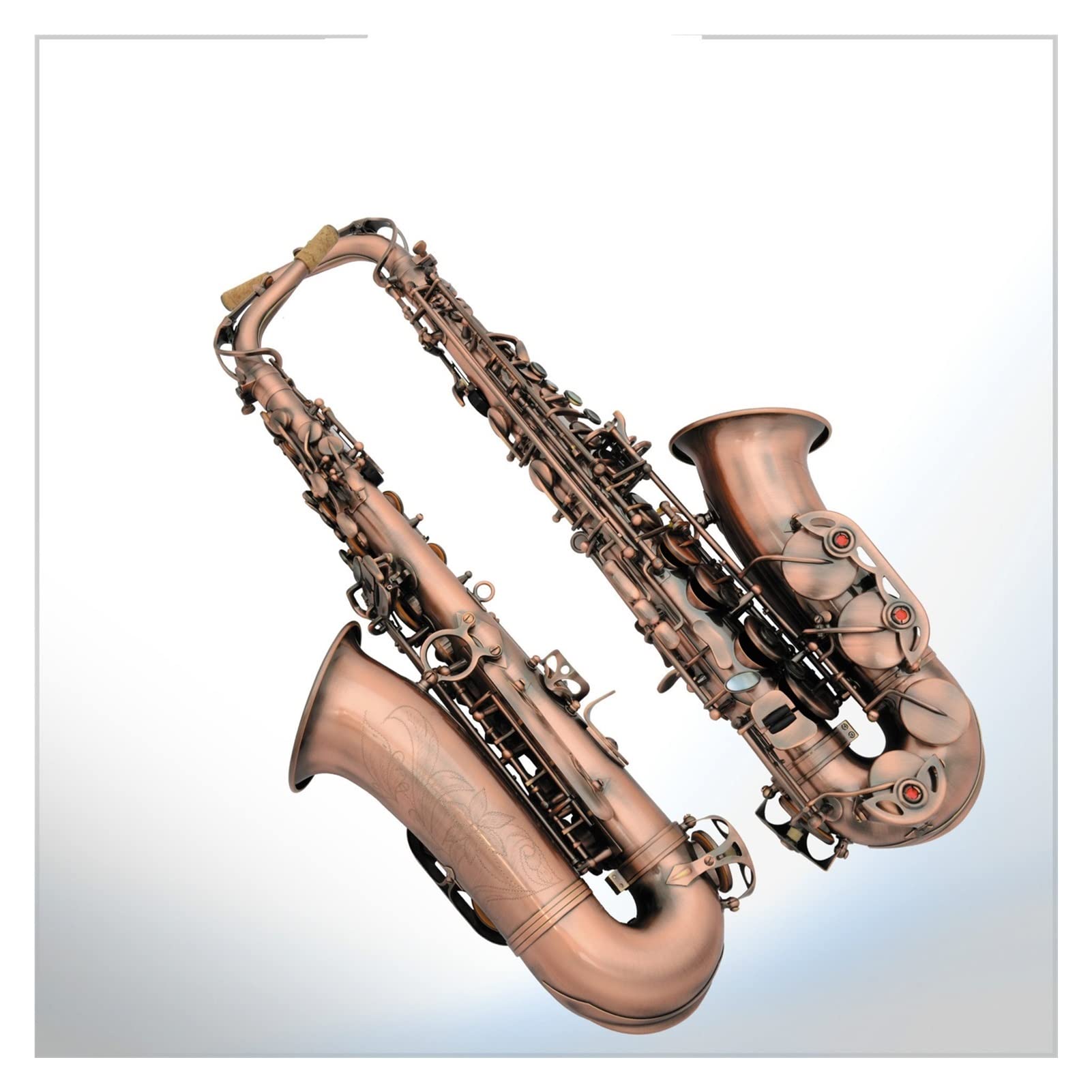 Alto E Saxophone Plat 98 Tube en Laiton Rouge Antique Cuivre Saxophone Performance Professionnelle Saxophone Professionnel