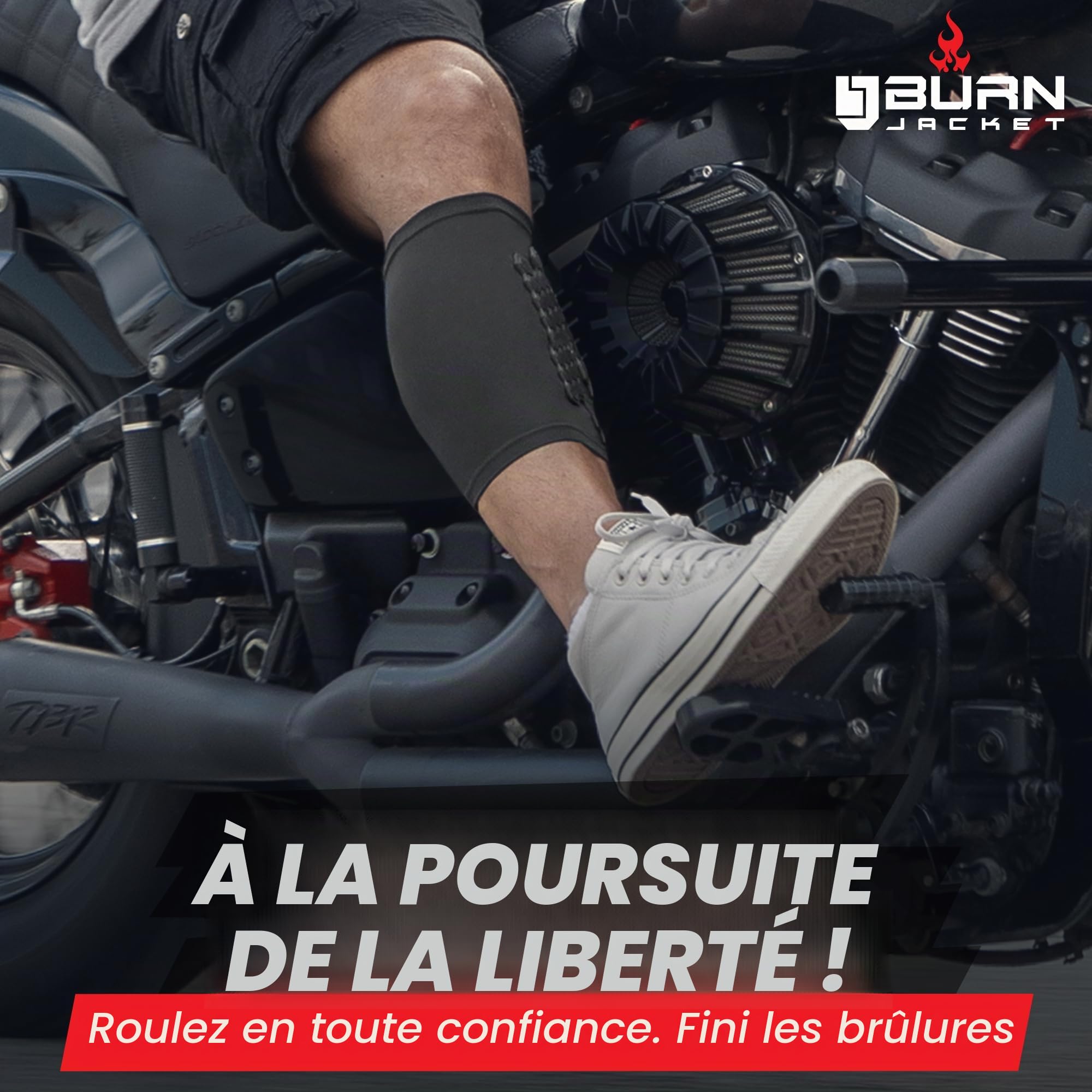 BurnJacket Manchon de Protection pour Jambes de Moto