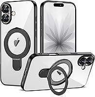 Vista 158 de Funda compatible con iPhone 12 con soporte de anillo magnético invisible [compatible con Mag-Safe] [Protector completo de lente de cámara] Funda