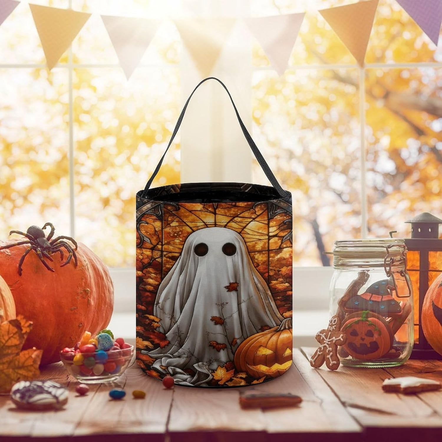 LYHVSFJW Halloween Basket Large Capacity Candy Bags Halloween Ghost Pumpkin image 5