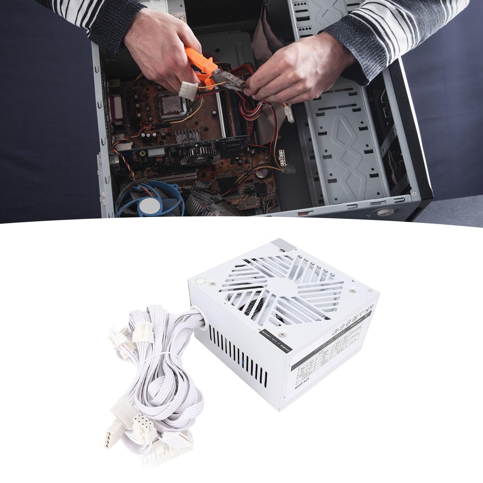 Socobeta Alimentatore per Computer ATX Alimentatore Modulare Ad Alta Efficienza da 600 W per Impianti di Gioco Design in Lega di Alluminio