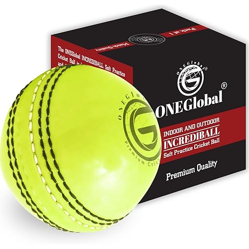 Soft Rubber Cricket Ball for Practice | Outdoor & Indoor Practice Cricket Ball with Core & Stitched Seam | Realistic Feel, True Bounce & Swing for Practice, Honing Skills & Family Fun