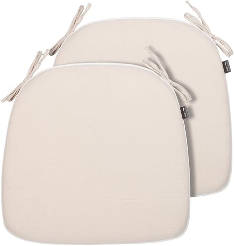 Magpie Fabrics Juego de 2 cojines para sillas de exteriores e interiores de 17 x 16 x 2 pulgadas con lazos, impermeables, para todo tipo de clima,