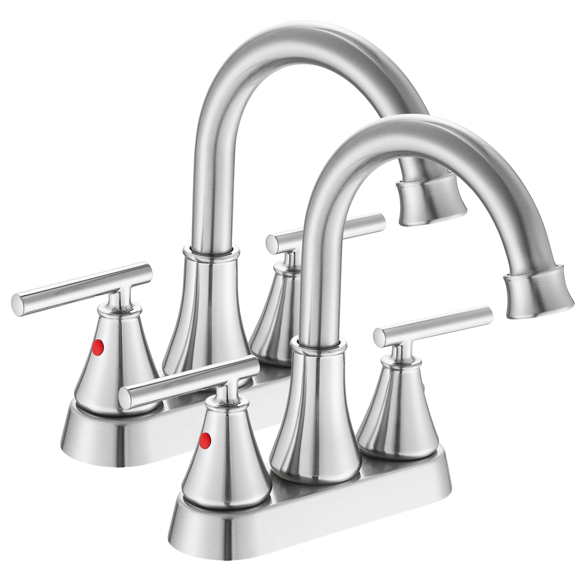 Bathroom Sink Faucet 4 Inch 2 Handle Centerset Brushed Gold Lead-Free Modern Bathroom Faucet Vanity Faucet with Pop-up Drain Stopper and Supply Hoses — Amazon image 10