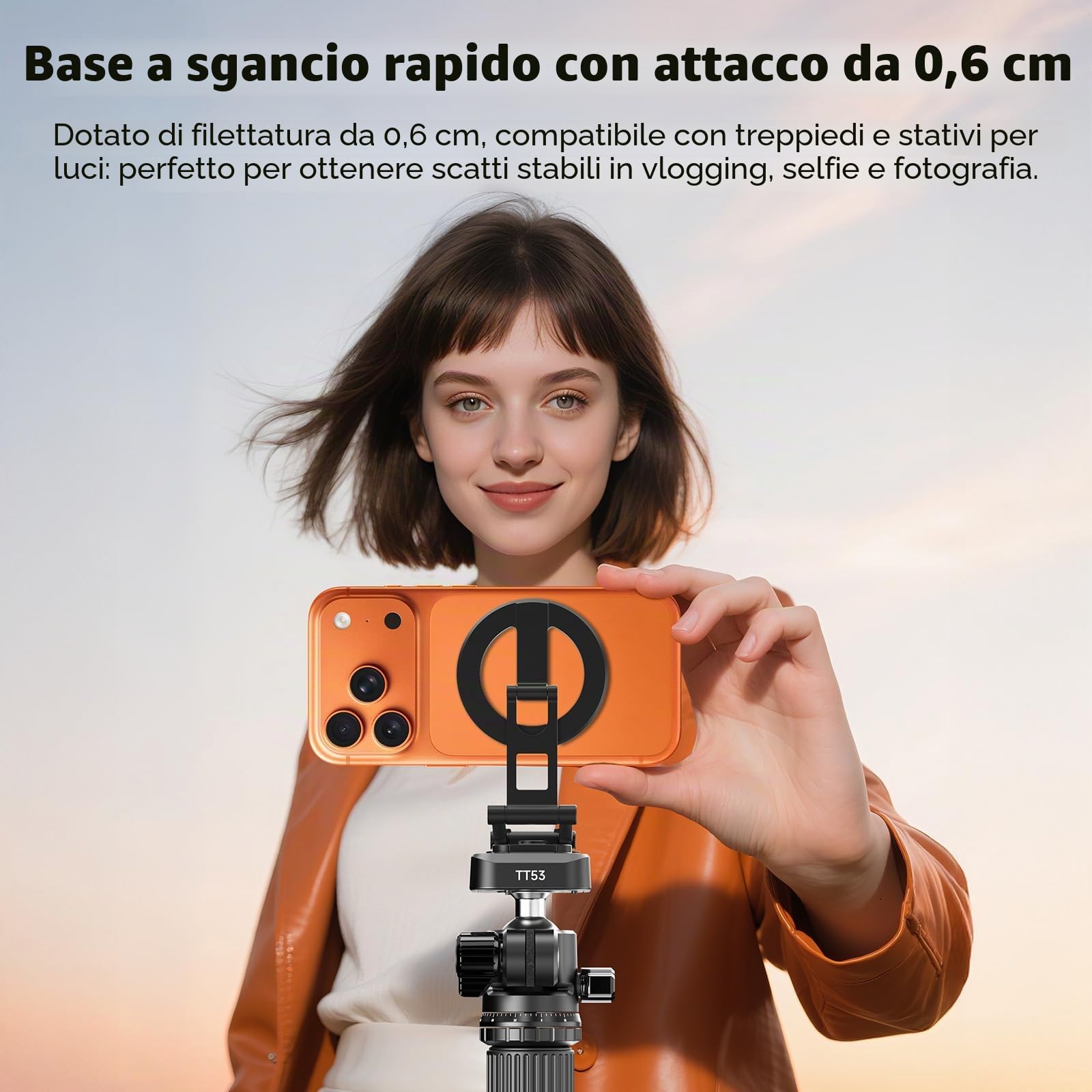 ULANZI Treppiede magnetico per cellulare, in alluminio, reversibile, pieghevole, compatibile con Uka e Arca, treppiede con 2 scarpe fredde, bastone per selfie per iPhone