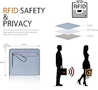 Vista 7 de Toughergun Billetera plegable de cuero genuino para mujer, pequeña y compacta, con bloqueo RFID y ventana de identificación