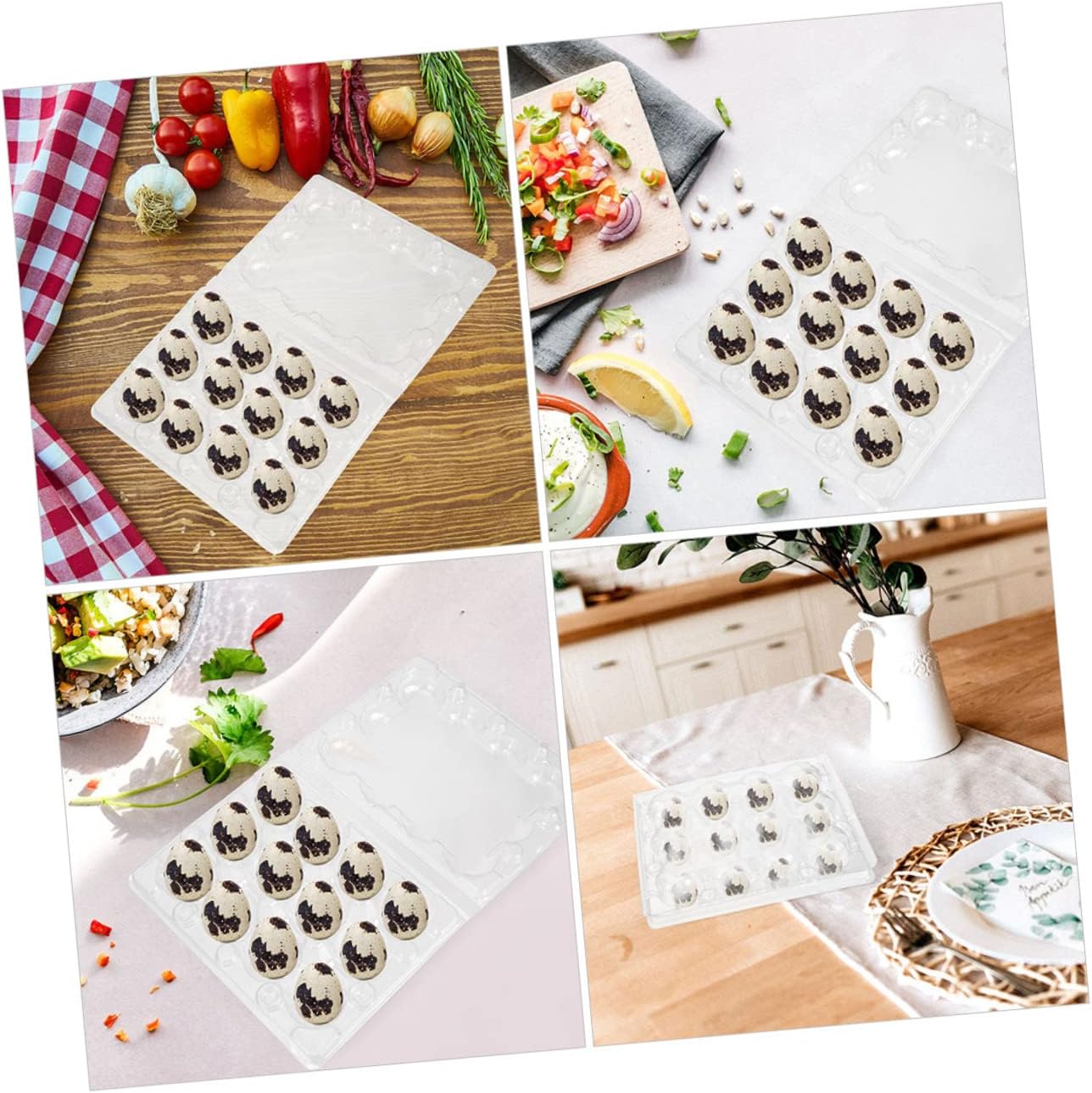 Generic Quail Egg Containers 100pcs Plastic Egg Trays Easy to Use Store Desktop Kitchen