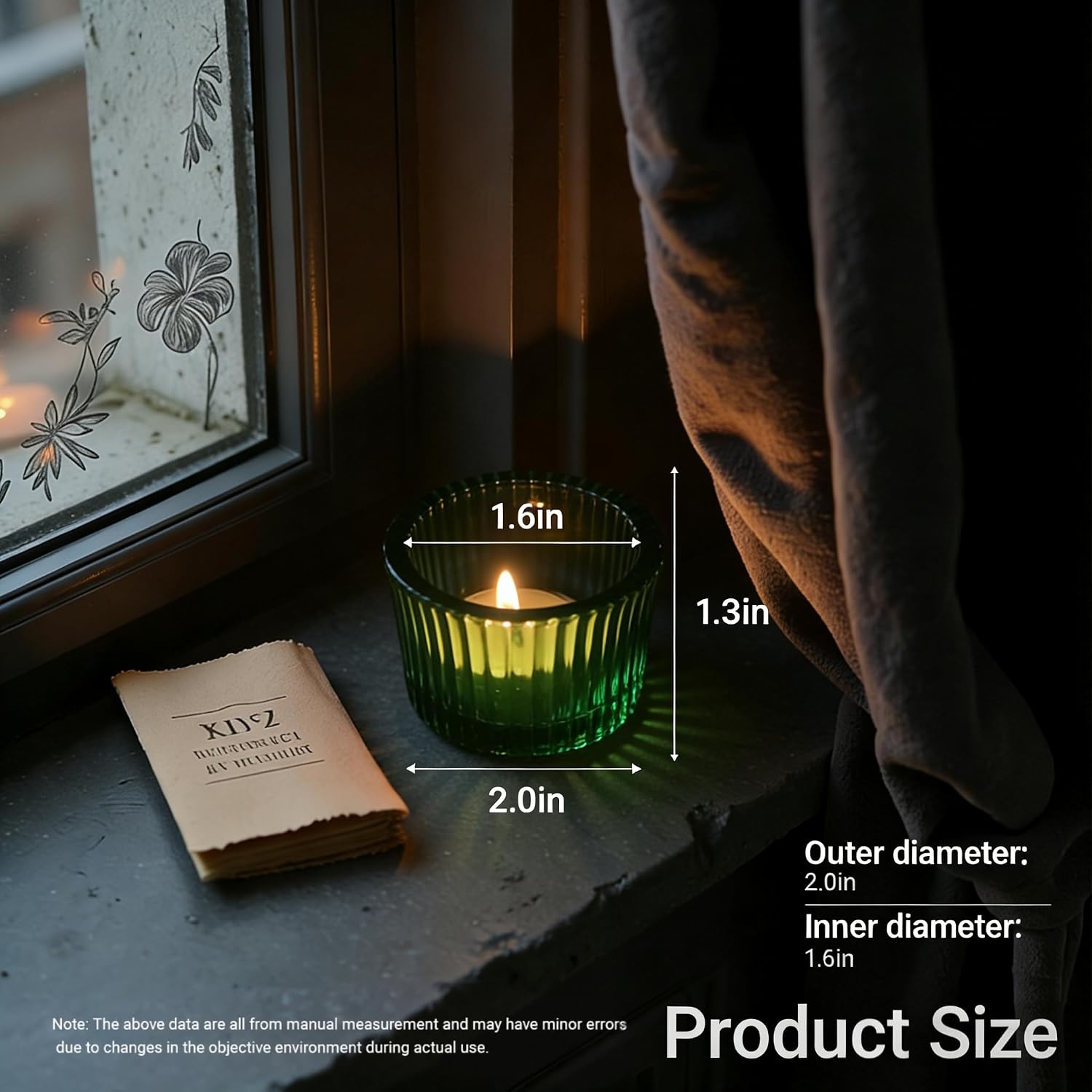 Aloelcap12PCS Green Tealight Candle Holder Set, 2''X 1.3''Votive Candle Holders for Party Supplies, Tea Light Holders for Tablecenterpieces, Home Decor image 2