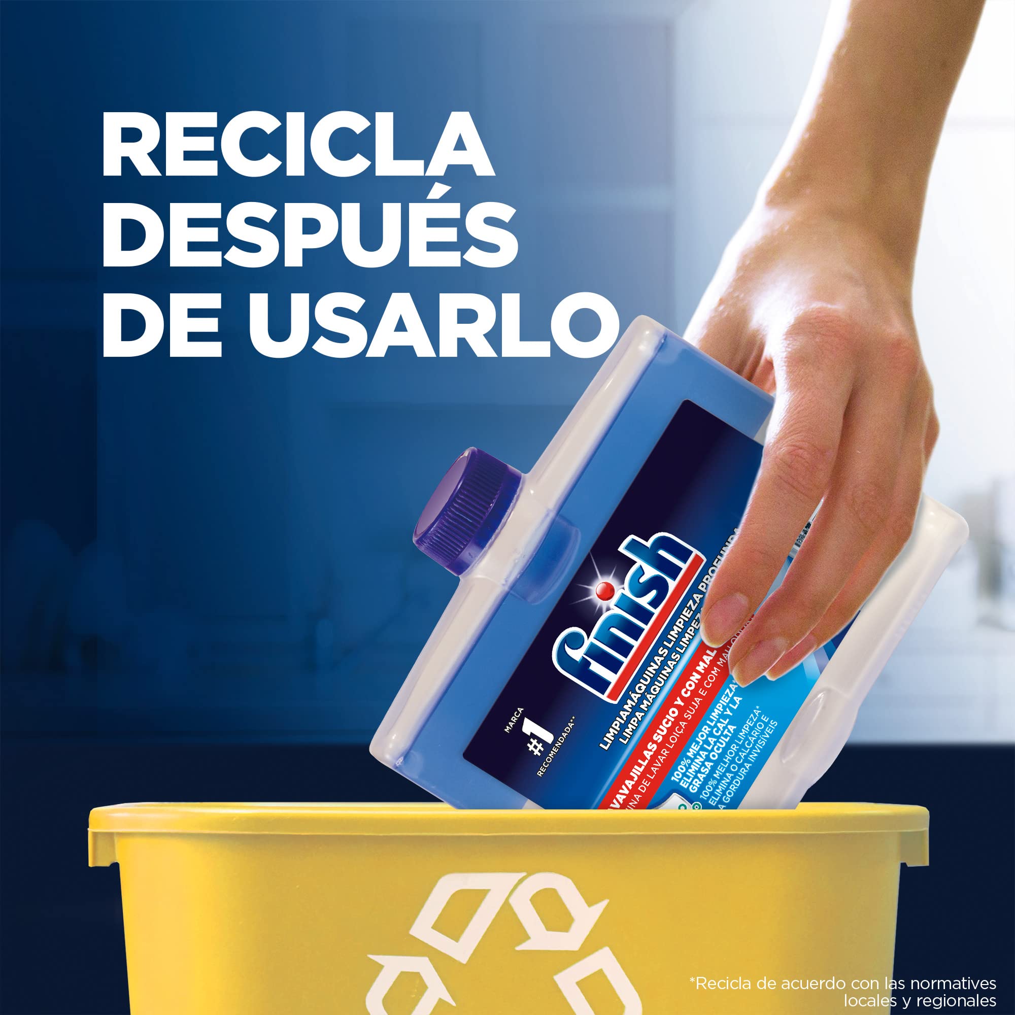 Finish Limpiamáquinas - Líquido para Lavavajillas contra el mal olor, la cal y la grasa - 2 x 250ml