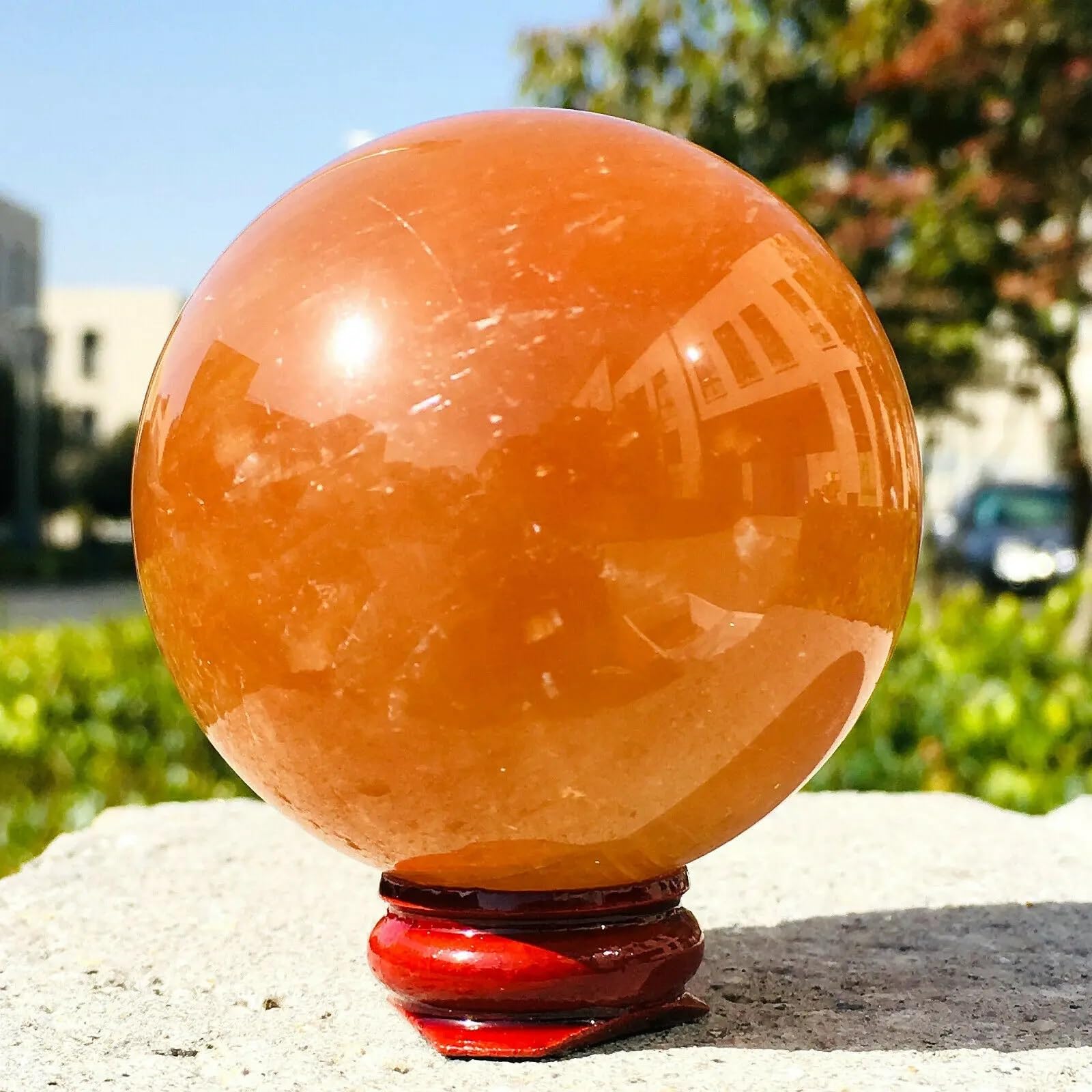 SHFTQXSLAT Yellow Calcite Quartz Sphere Crystal Ball Ornaments (Size : 1000-1200g)