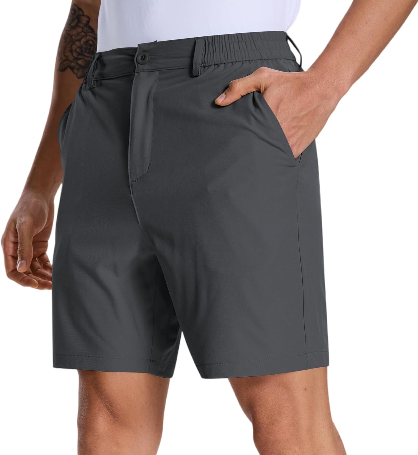 Mens Golf Dress Casual Shorts 7" 9" Lightweight Stretch with 4 Pockets Breathable Work Shorts