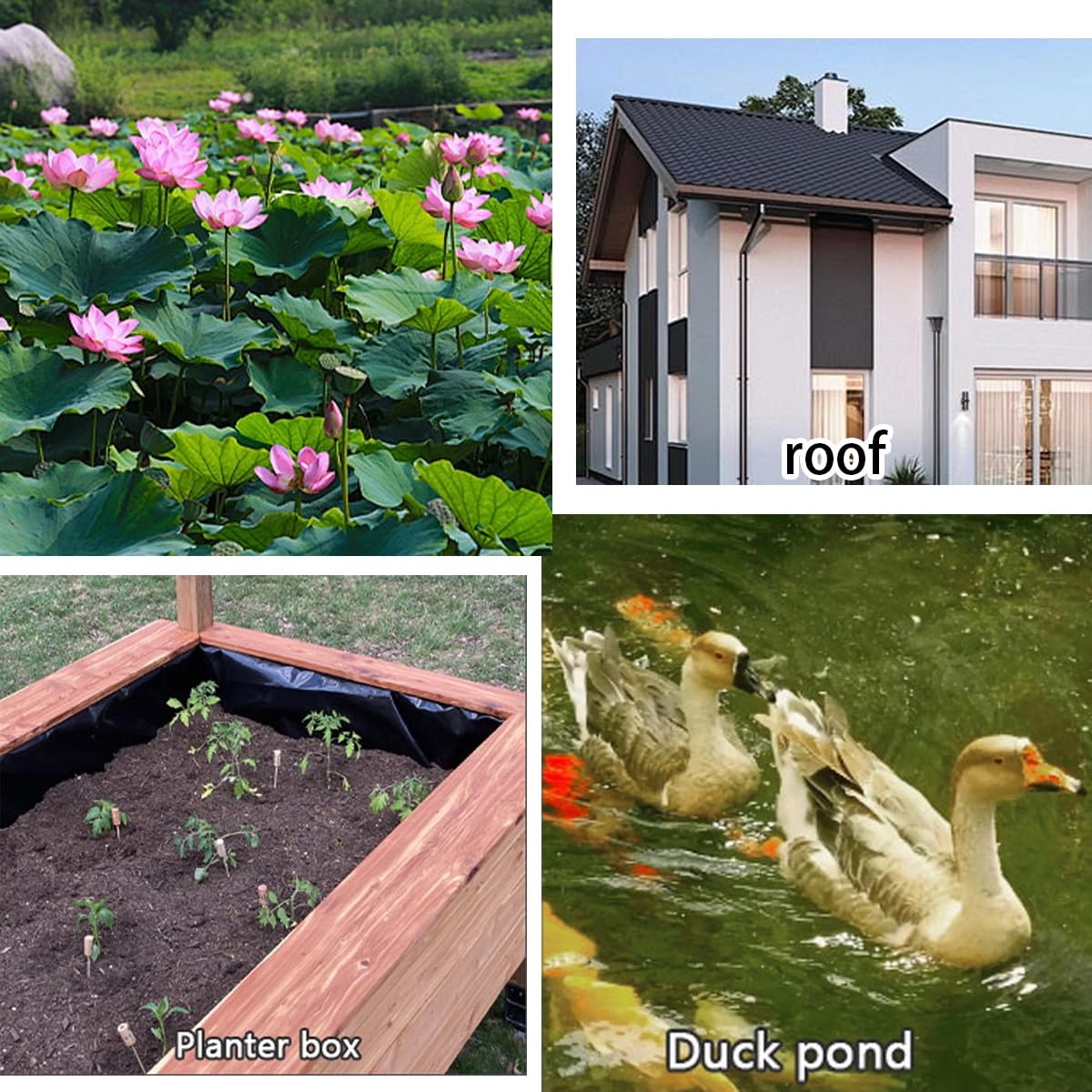 Membrana per Piscina da Giardino Telo per Laghetto in Flessibilie Rivestimento per laghetti Koi Resistenza allo Strappo Pellicola in HDPE di Alta qualità per Paesaggistica Fontana Ninfee(Dimensione:5x