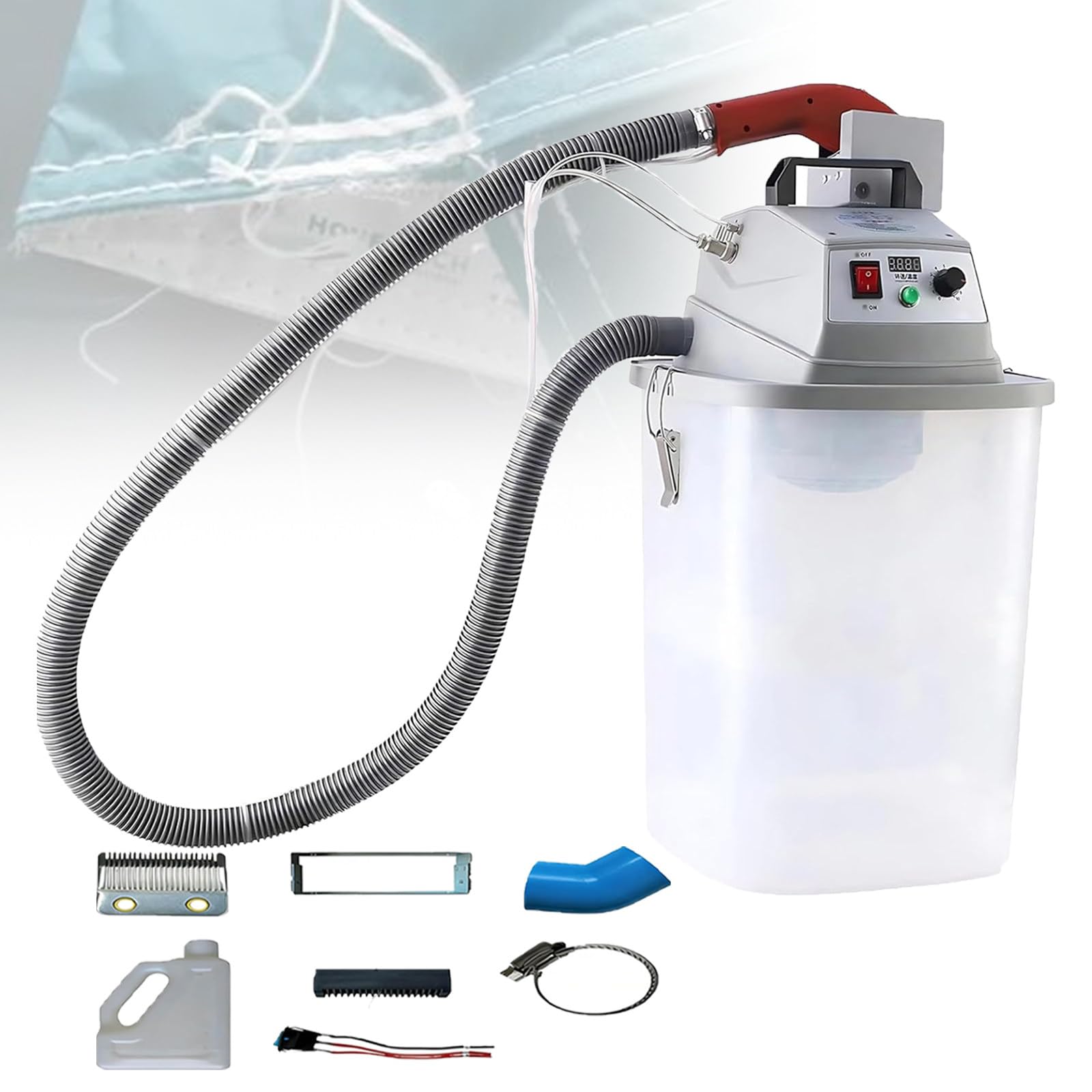 Atwynd Intelligent Fabric Thread Trimmer with 30L Storage Bucket, Electric Noise Reduction Cutting Machine, Maximum Speed 28000/min, Automatic Fabric Thread Trimmer for Garment Factories