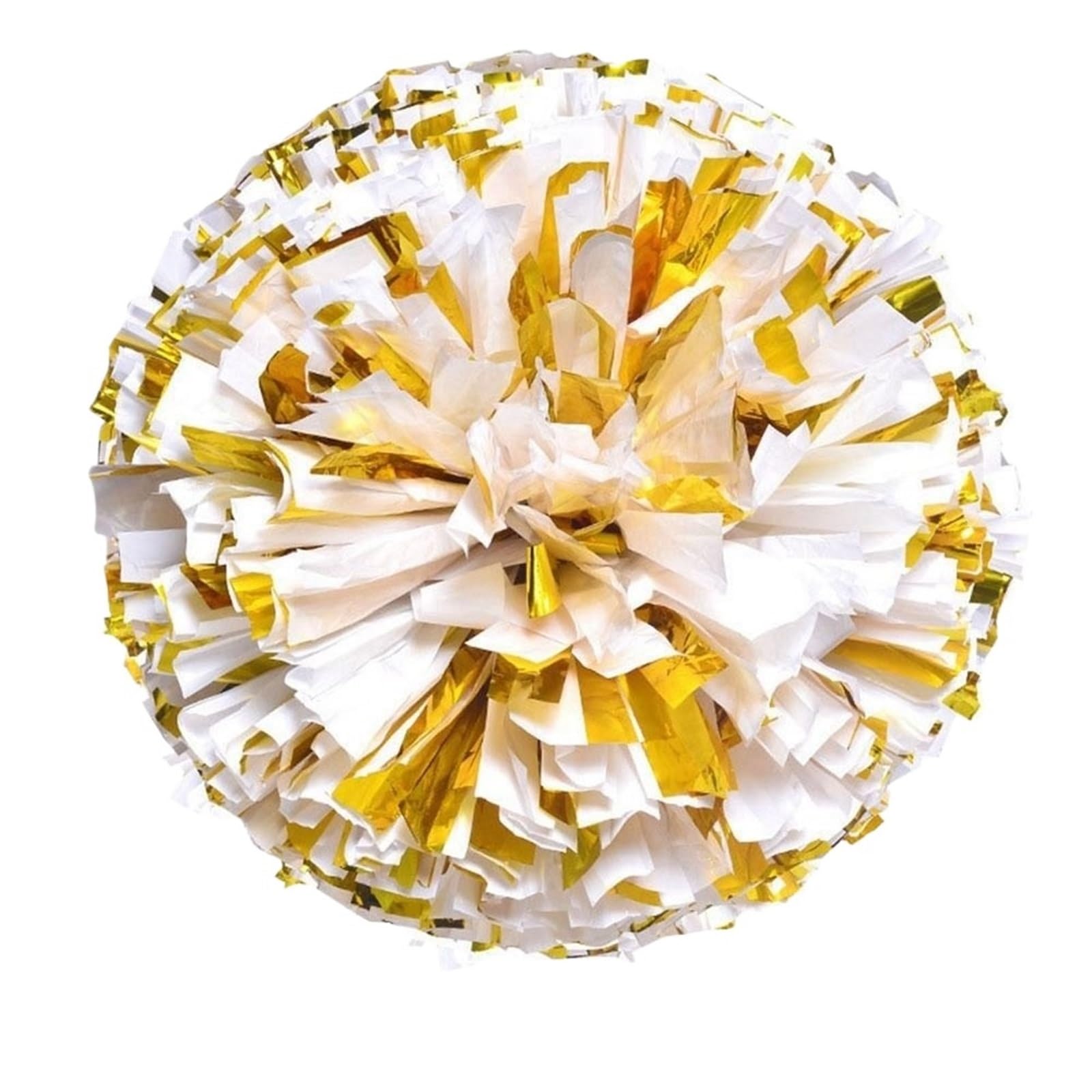 Flower Cheerleader Pom Poms Cheerleading Cheering Ball Club Sport Supplies Dance Party Decorator(Gold-White)