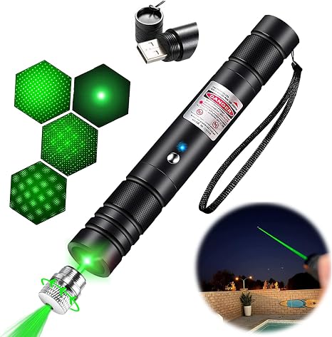 Green Laser Pointer â€¢ Long-Range high-Power Laser Pointer â€¢ Adjustable Mode â€¢ 2000 Meters Handheld Laser Pointer â€¢ Suitable for Camping, Hiking, Emergency, USB Charging