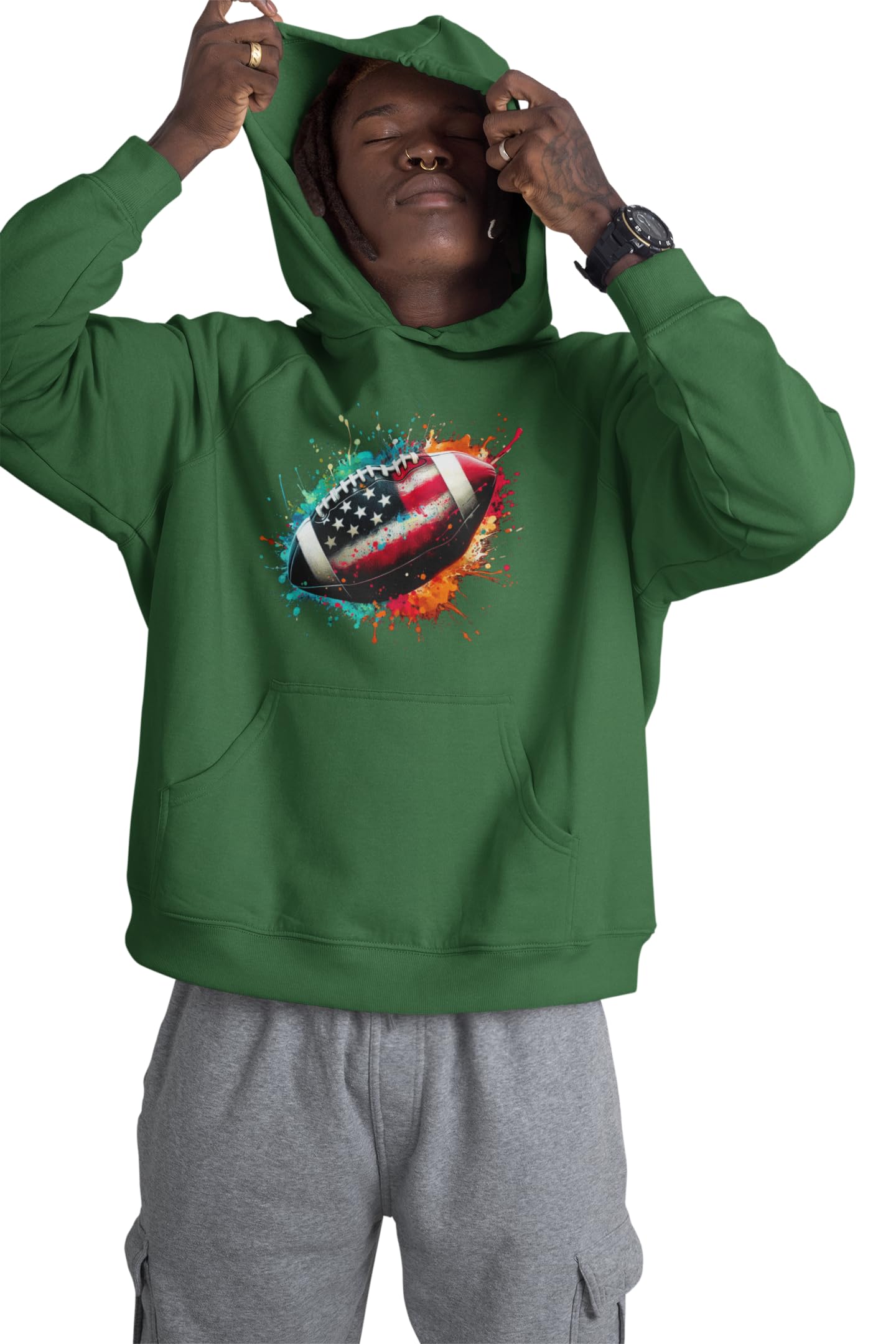 knut Fashion & Streetwear Męska bluza z kapturem American Football męska bluza z kapturem Clothing Brands Ball Splash Design Pulower Clothes Rozmiary XS-5XL