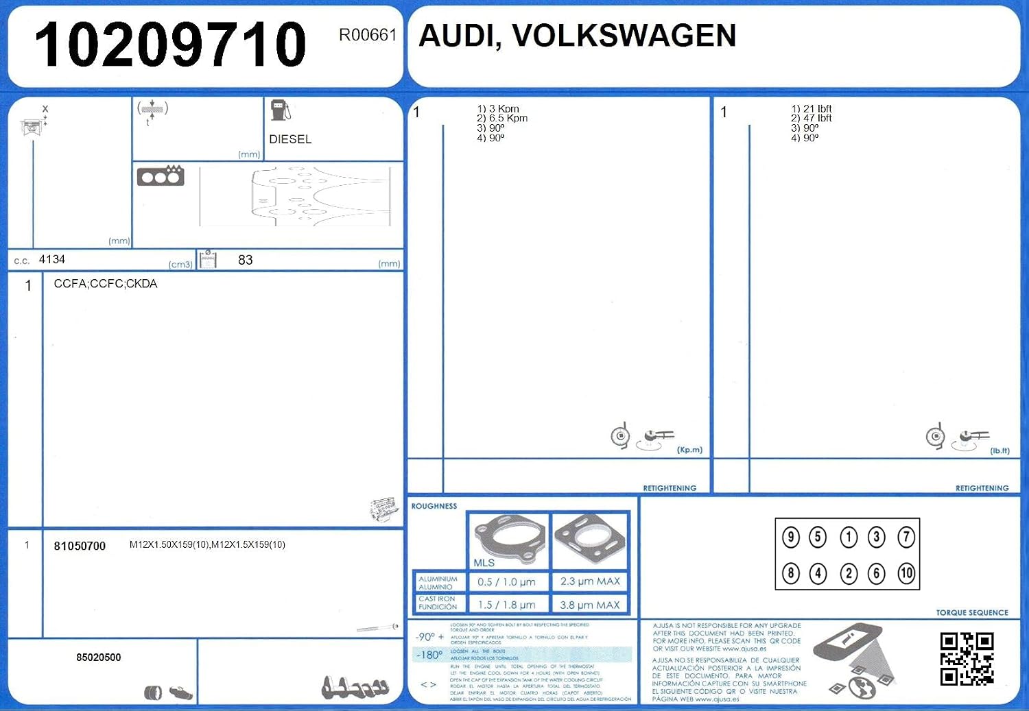 Fit 10209710 Head Gasket