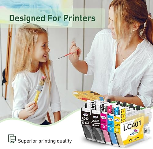 Miniatura 4 de KINGWAY LC401 - Cartuchos de tinta de repuesto para cartuchos de tinta Brother LC401, cartuchos de tinta LC401 compatibles con impresora Brother