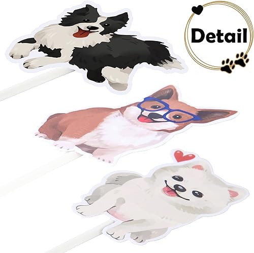 Miniatura 5 de Decoración para cupcakes para perros, decoración de fiesta de cumpleaños para cachorros, decoración de tartas para fiesta de perros y mascotas,