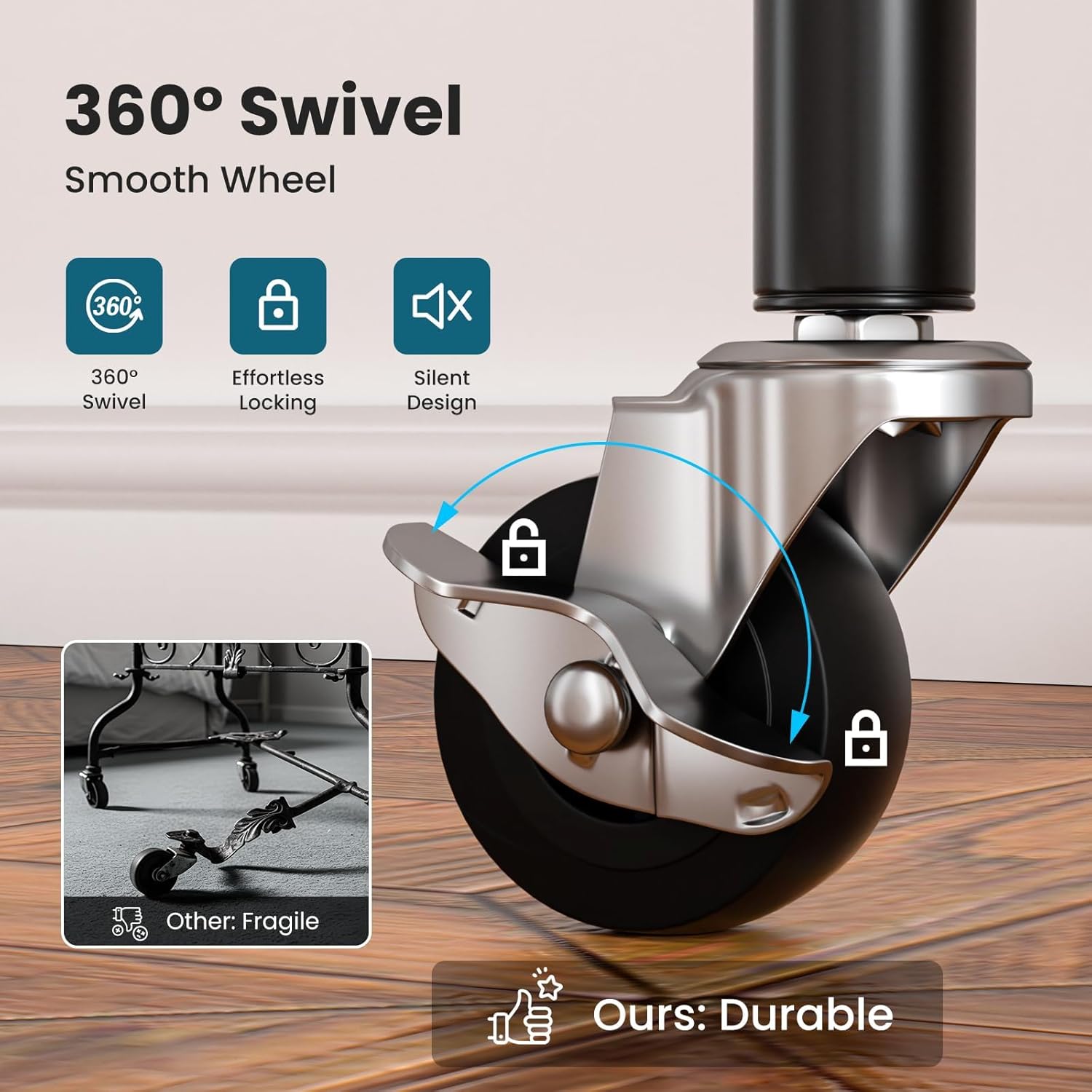 Garment Rack Heavy Duty 3 Tiers Adjustable Freestanding Metal Rolling Clothing Rack with Double Rods and Side Hooks for Hanging Clothes, Black