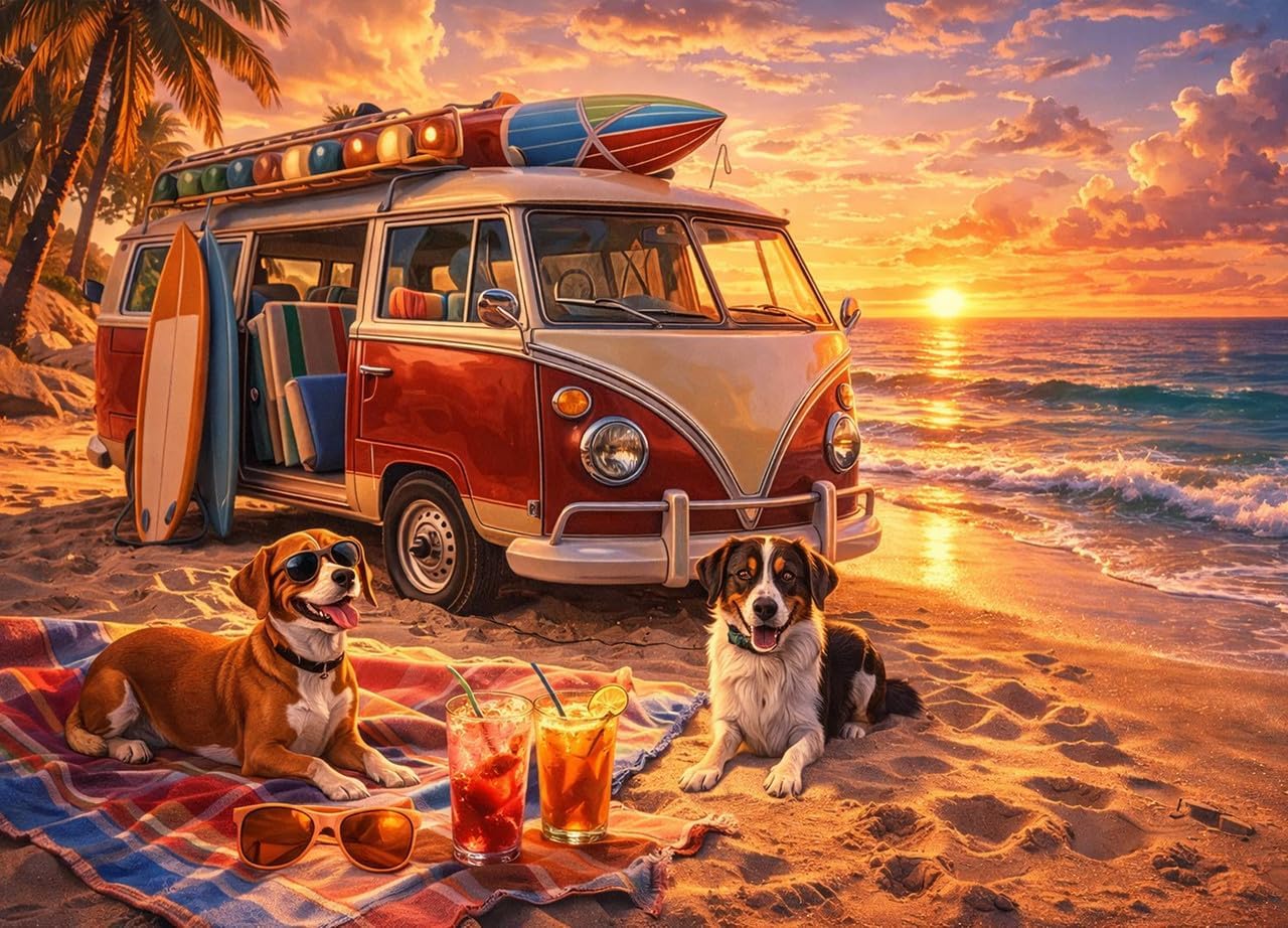 Puzzles for Adults 1000 Pieces - Vintage Seaport Jigsaw Puzzles, Home Wall Decoration & Ideal Gift