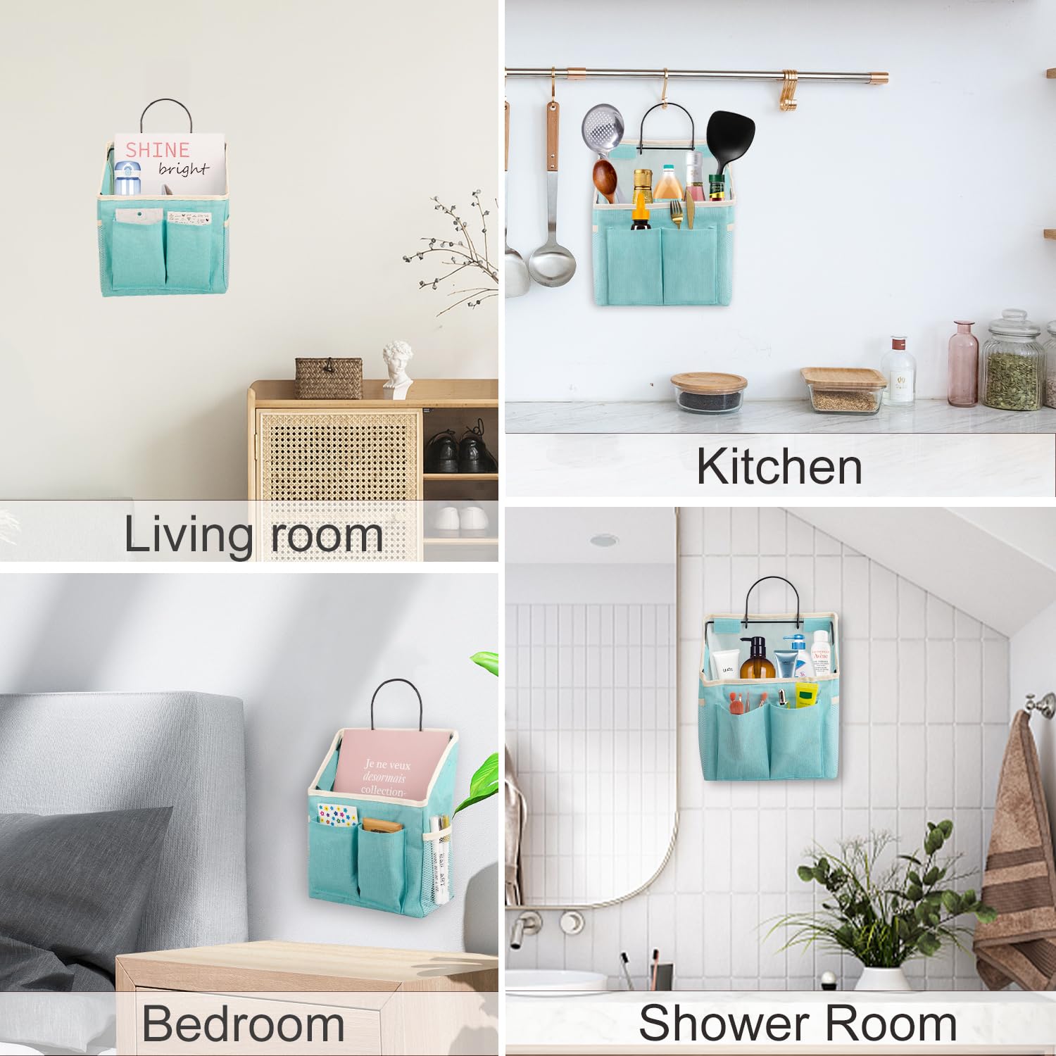 Lyroo 2 Stück Wand-Organizer Wasserdicht - Hängekörbe Für Bad, Küche, Schlafzimmer Mit Klebehaken