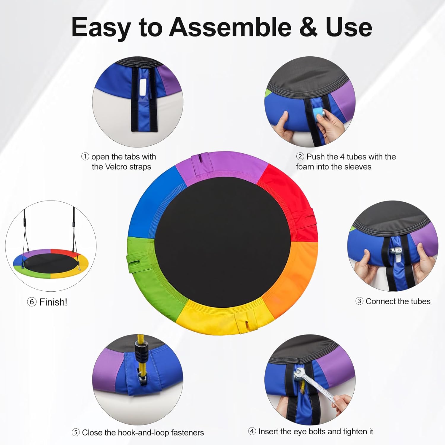 40-Inch Swing Replacement Fabric Cover: Dish Tree Saucer Swing Replacement Cover Outdoor - Oxford Fabric Circle Swing Replacement Parts