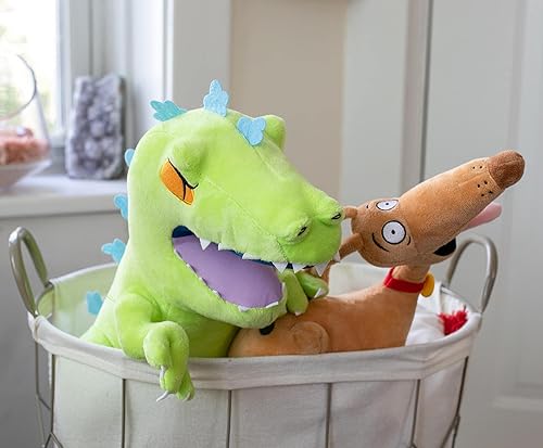 Miniatura 6 de Nickelodeon Rugrats Reptar - Peluche de personaje de 15 pulgadas, peluches suaves y lindos y grandes, regalos de dibujos animados y coleccionables,