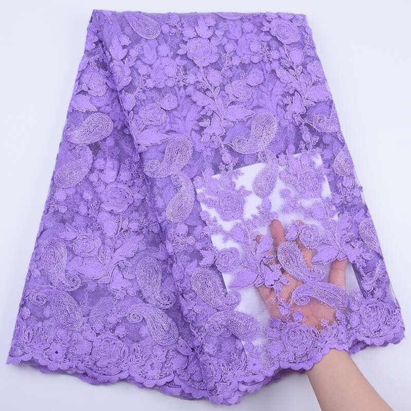 Miniatura 6 de SELCRAFT1 - Vestido de novia blanco de tul suizo en Suiza diseño de malla francesa tela de encaje bordada tela de encaje de tul africano para novia