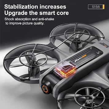 RC Drone with HD Dual Camera for Adults, FPV Drones with HD Screen on Controller, Brushless Motor Optical Flow Positioning Headless Mode Gesture Photo Remote Control Quadcopter, Beginner-Friendly Aerial Photography Drones with 2 Batteries & Night Light, S156 Drone for Indoor Outdoor Video Shooting (Black)