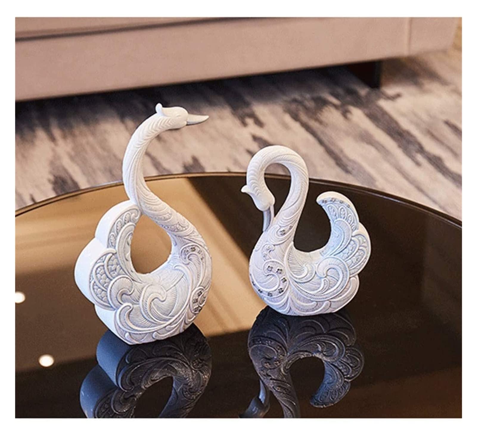 Arte astratta Scultura Ornamenti Statua Scultura astratta Decorazione per la casa Statua Regalo di nozze Pratico Fidanzate Nuovi regali di nozze Personalità creativa Semplice cigno Ornamenti Soggiorno