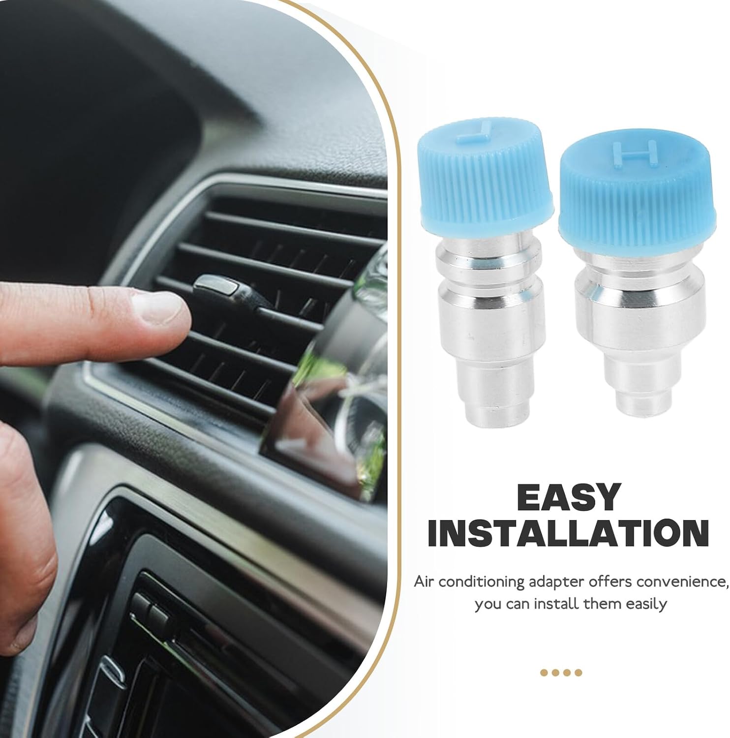 2pcs Car Ac Quick Connect Coupler Adapter Fittings High and Low Pressure Replacement Parts for Automotive Air Conditioning Systems
