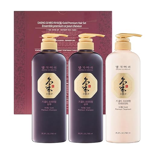 DAENG GI MEO RI - Champú Ki Gold Premium 2 de 26.4 fl oz + 1 tratamiento de 26.4 fl oz + 10 muestras de bolsa de viaje de 0.3 fl oz, las muestras