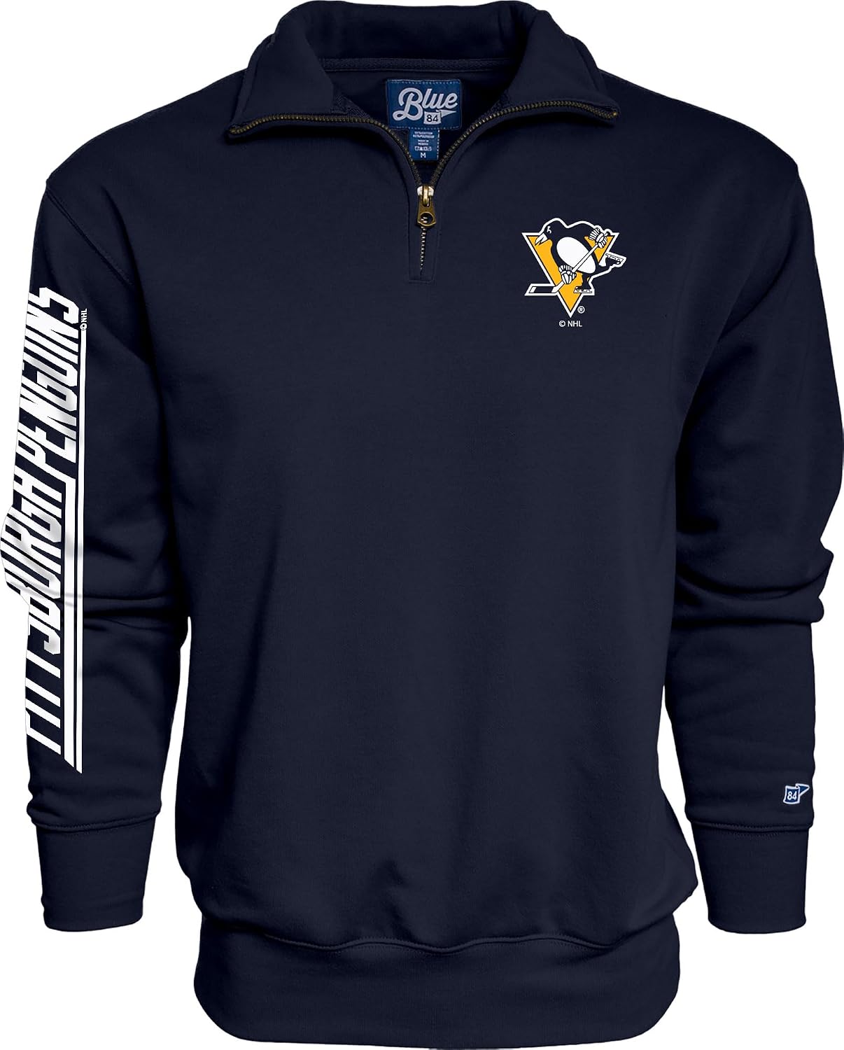 Blue 84 NHL unisex-adult Nhl Officially Licensed Quarter Zip Sweatshirt Team Color