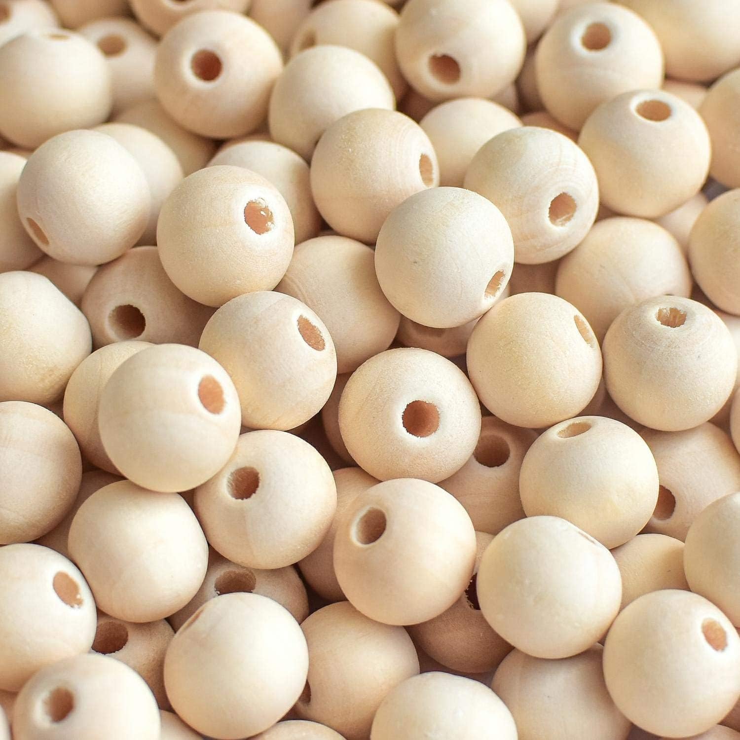 100Pcs Wooden Beads Natural Round Wood Beads Unfinished Loose Wooden Balls for DIY Craft Making Macrame Bead Wall Handmade Bracelet Jewellery Home Decorations (12mm)