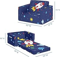 Vista 3 de Delta Children Cozee - Sofá convertible 2 en 1 de sofá a cama, cómodo sofá abierto y cama para niños