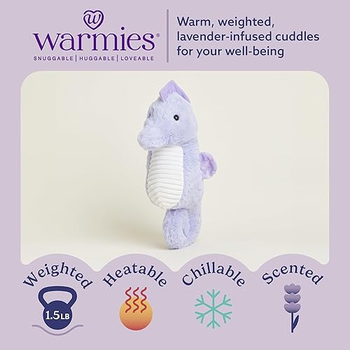 Miniatura 2 de warmies Animales de peluche aptos para microondas y con peso, caballo de mar, peluche con calefacción para calidez y comodidad, lindos juguetes de