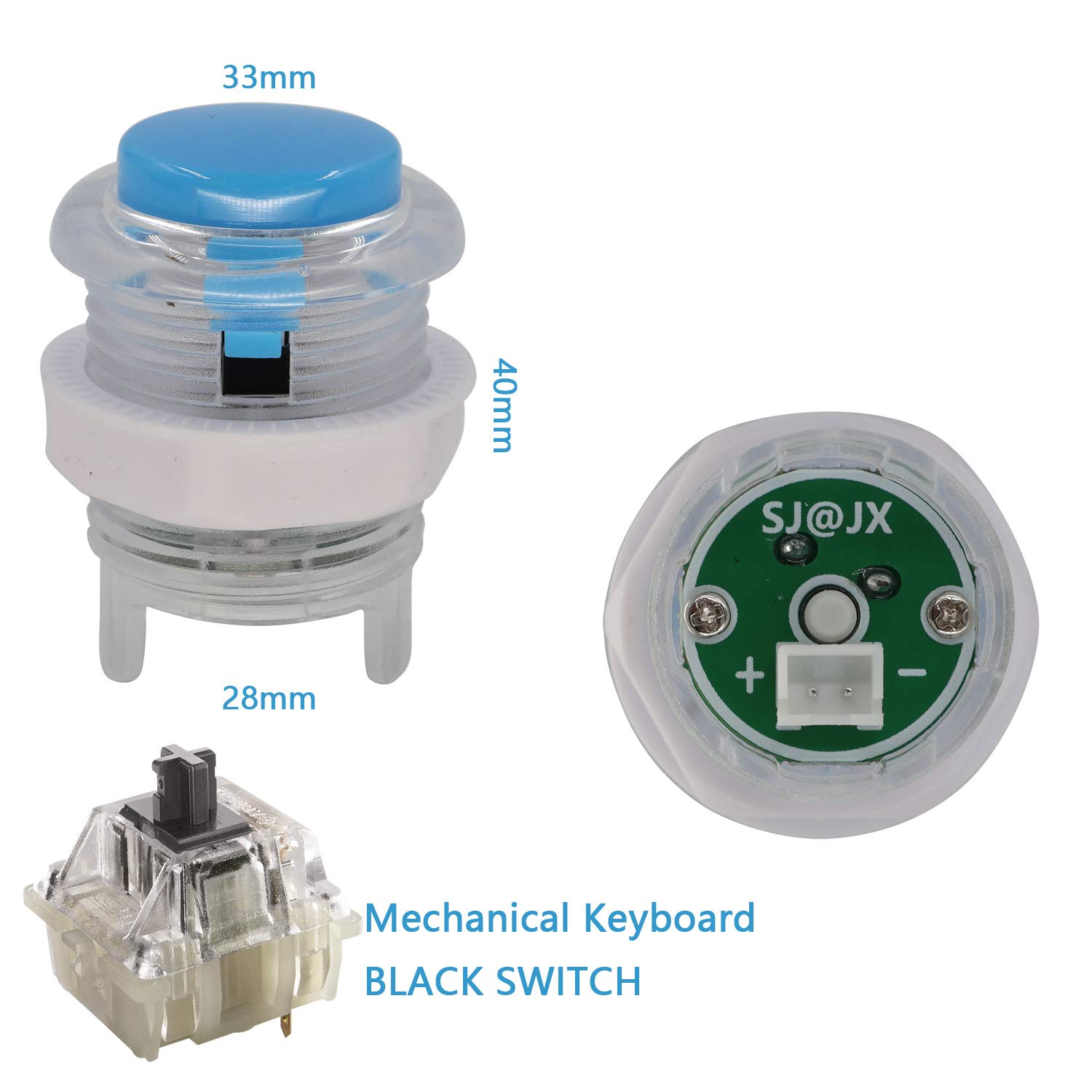 SJ@JX Arcade Game 2 Player Controller DIY Kit Microswitch Button 4&8 Way Joystick Zero Delay USB Encoder Fighting Stick Handles Console for PC MAME Raspberry Pi Retropie