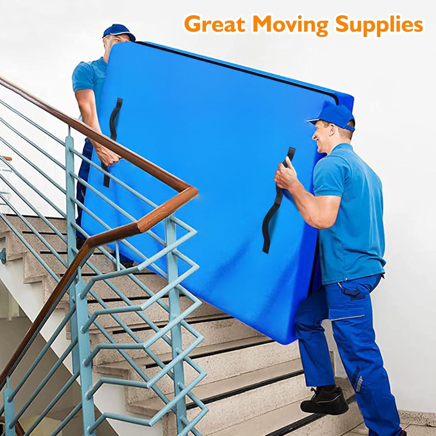 ANALIM Mattress Bags for Moving and Storage, Zippered Mattress Storage Bag with 8 Strong Carrying Handles, Cover Moving Supplies Reusable Mattress Protector (King) - Image 3