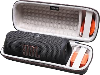LTGEM Case for JBL Charge 4/JBL Charge 5 Speaker Carrying Case Hard Storage Travel Protective Bag Fits Charger and USB Cable (Velvet Grey)