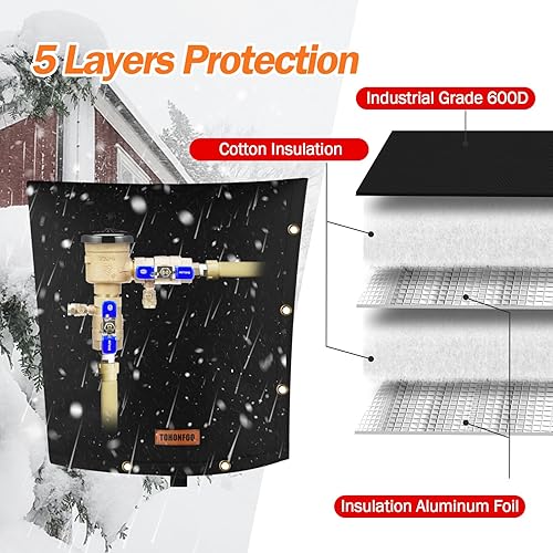 Miniatura 3 de Cubierta de aislamiento de tubería para prevención de reflujo de apertura de 2 vías (5 F), cubierta de válvula de riego de rociador, cubierta de